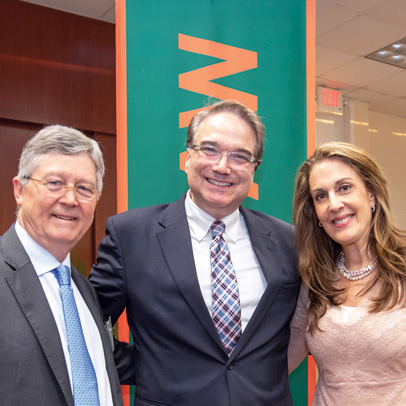 Keith Wold, LL.M. '17, Dean Anthony Varona & Jennifer Heller Wold